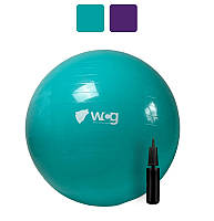 М'яч гімнастичний WCG 65 Anti-Burst 300кг + насос фітбол для фітнесу W_2304