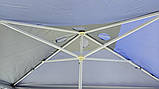 Парасолька торгова 2х3 м із клапаном зі срібним напиленням прямокутна Синя, фото 5