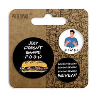 Комплект значков 38, 25, 25 мм Joey doesn't share food