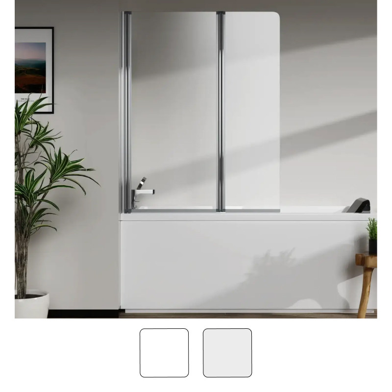 Скляна шторка для ванни перегородка AVKO Glass RDY19 Silver Frostet ширма 60+40x140 W_1459