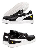 Чоловічі літні шкіряні кеди   FERRARI перфорація, чорні туфлі, кеди повсякденні. Чоловіче взуття