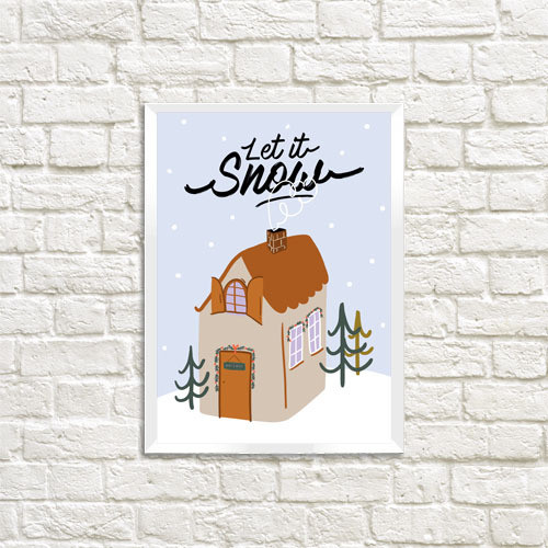 Постер у рамці а3 Let it snow