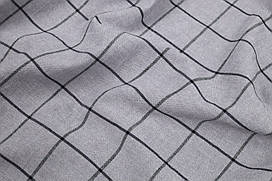 Washed cotton Клітинка чорна на сірому 250 см