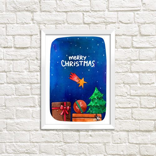 Постер у рамці а5 Merry Christmas