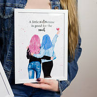Постер в рамке A5 A little sister time is good for the soul