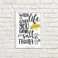 Постер у рамці A5 When life dives you grab salt tequila