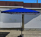 Парасолька торгова 2х3 м із клапаном зі срібним напиленням прямокутна Синя, фото 2