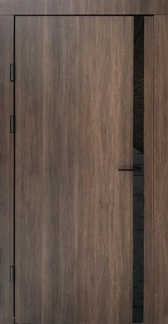 Вхідні двері з дзеркалом Qdoors Авангард Галант-Ак Дуб табак / Біла емаль 850х2040 мм