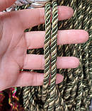 Шнур кручений 5 мм зелений із золотом "оливка" (1 моток-100ярдів), фото 2