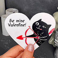 Листівка — серце (валентинка), 100х85 мм Be mine Valentine