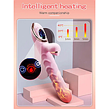 Вібратор із вакуумом і дисплеєм, Вагінально кліторальний стимулятор із підігрівом, Вібратор із відростком, Інтимні, фото 7