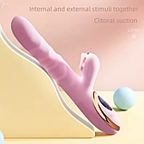 Вібратор із вакуумом і дисплеєм, Вагінально кліторальний стимулятор із підігрівом, Вібратор із відростком, Інтимні, фото 6