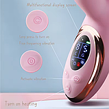 Вібратор із вакуумом і дисплеєм, Вагінально кліторальний стимулятор із підігрівом, Вібратор із відростком, Інтимні, фото 10