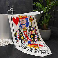 Рушник пляжний з принтом King of my heart, 150х70 см
