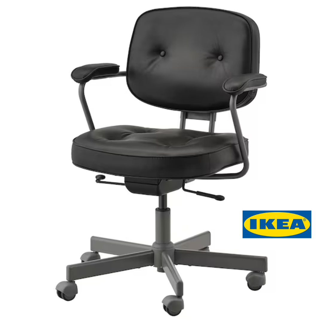 Офісний стілець IKEA ALEFJALL (ІКЕА АЛЕФЬЄЛЬЛЬ). Чорний. 703.674.58