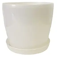 Кашпо  Магнолія БІЛИЙ ПЕРЛАМУТР 5 л з підставкою