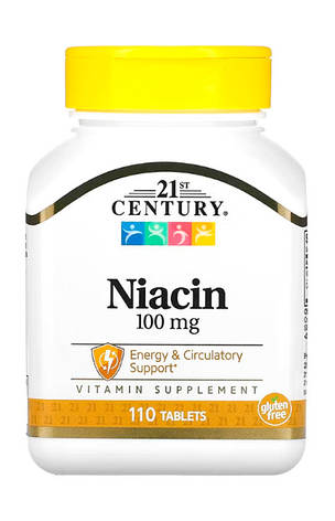 Вітамін В3 Ніацин 21st Century Niacin 100 мг 110 таб США, фото 1