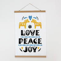 Тканинний постер Love Peace Joy