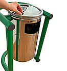 Урна попільниця з нержавіючої сталі на підставці на 42л вулична, фото 4