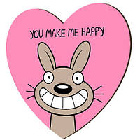 Магніт-серце дерев'яний You make me happy