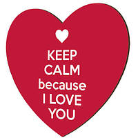 Магніт-серце дерев'яний Keep calm because i love you