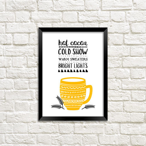 Постер у рамці а4 Hot cocoa Cold snow