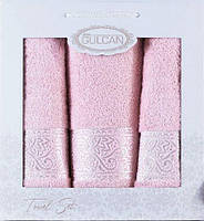 Набір рушників Gulcan Cotton Ornament Light-pink 50*90 (2 шт.)+70*140 (1 шт.)
