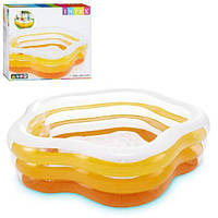 Басейн дитячий Intex 56495, Зірка, 460 л, прозоре, надувне дно, злив. клапан, 185-180-53см.