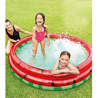 Басейн дитячий Intex 58448 Кавун, 3 кільця, 581 л, ремкомплект, кор., 168-38 см.