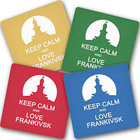 Підставка під кухоль 4 шт Keep зalm and love Frankivsk