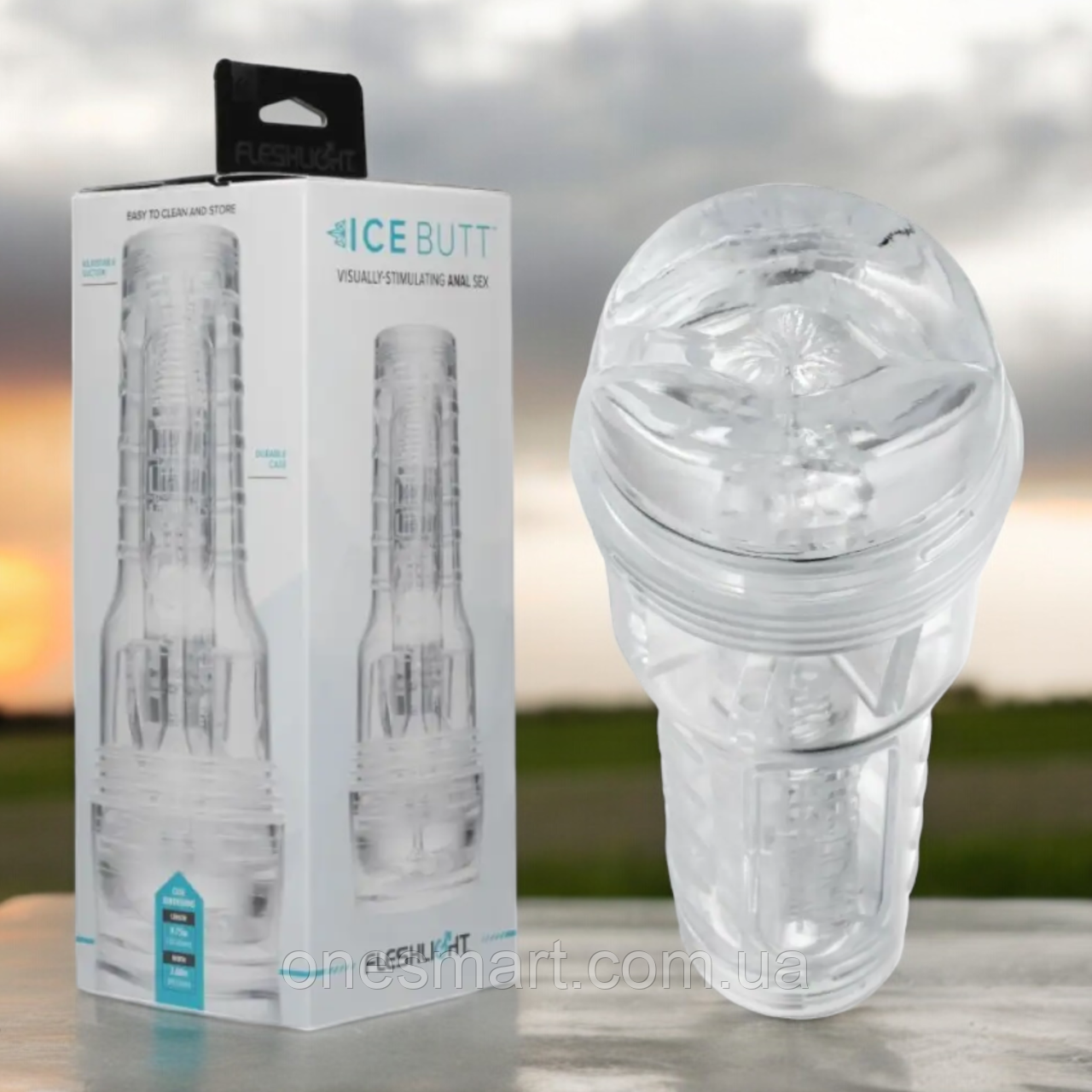 Мастурбатор анус із кібершкіри в колбі прозорий "Ice Butt Crystal" FleshLight, фото 1