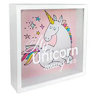 Дерев'яна скарбничка для грошей My unicorn money box (єдиноріг)