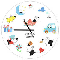Годинник настінний круглий, 36 см Just enjoy your life!