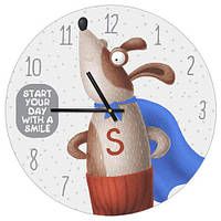 Годинник настінний круглий, 36 см Start your day with a smile