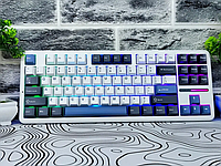 Ігрова Клавіатура AULA F87 Pro Біло-Сіра Механічна Бездротова Радіоканал / Блютуз