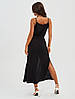 Повсякденне жіноче літнє плаття-міді з креп-жатки, чорне, фото 7