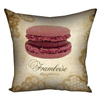 Подушка з принтом 50х50 см Macaroon framboise