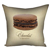 Подушка з принтом 50х50 см Macaroon chocolat