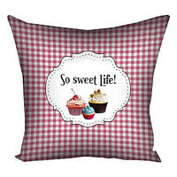 Подушка з принтом 50х50 см So sweet life!