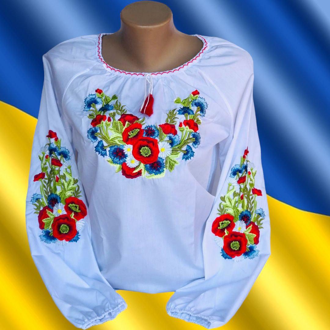 Опт Підліткова  вишиванка Квіти  для дівчат р. 152-170