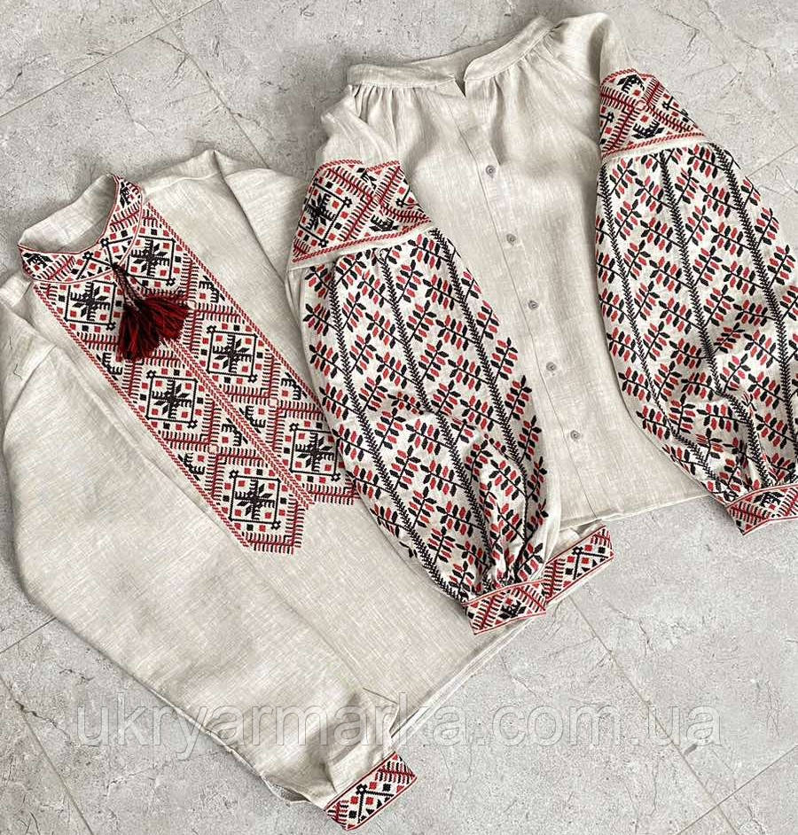 Вишиванки на льоні для двох люблячих сердець  "Мелодія кохання"