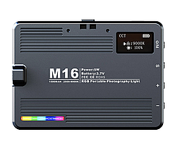 Світлодіодна накамерна LED лампа M16 RGB 3000K-9900K для смартфонів, ноутбуків та відеокамер, фото 6