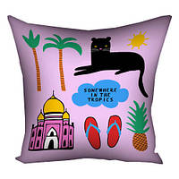 Подушка з принтом 40х40 см Somewhere in the tropics