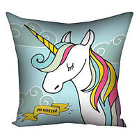 Подушка з принтом 30х30 см My unicorn