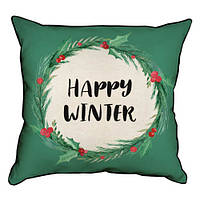 Подушка для інтер'єру (мішковина) 45х45 см Happy winter