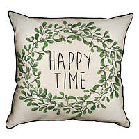 Подушка для інтер'єру (мішковина) 45х45 см Happy time