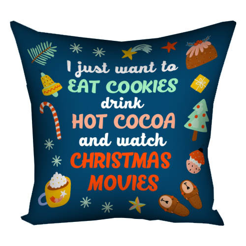 Подушка з принтом 40x40 см I just want to eat cooks...