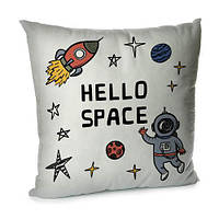 Наволочка для подушки (бархіт) 45х45 см Hello space