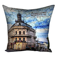 Подушка з принтом 30х30 см Chernivtsi the city of dreams