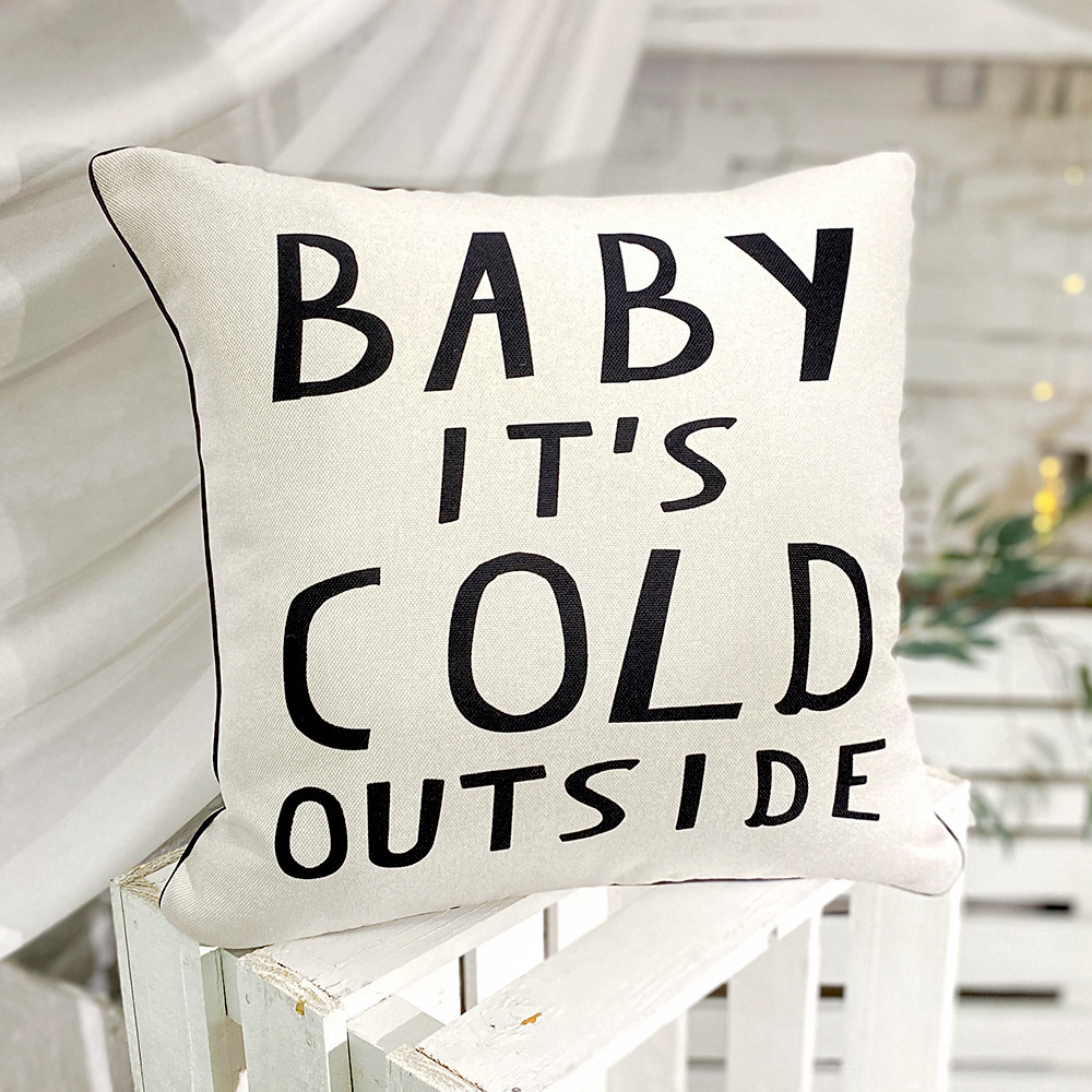 Подушка для інтер'єру (мішковина) 45х45 см Baby it`s cold outside